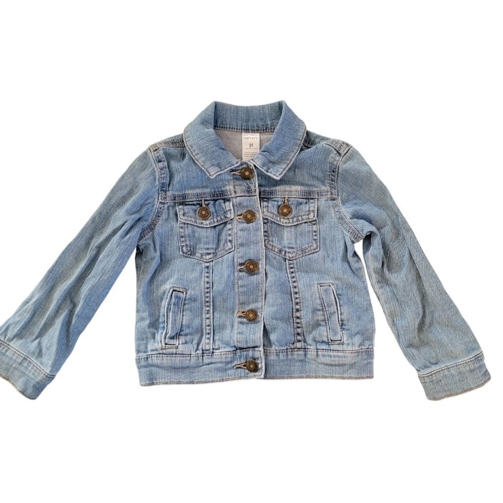 Carters Toddler Denim Jacket Size 3T 99% Cotton 1% Elastane